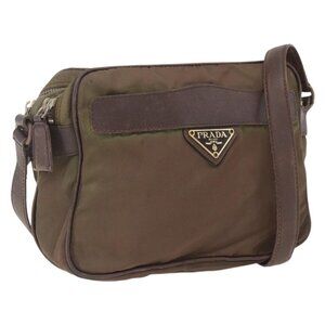Authentic PRADA Shoulder Bag Nylon Brown